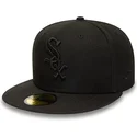 bone-plano-preto-justo-com-logo-preto-59fifty-da-chicago-white-sox-mlb-da-new-era