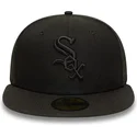 bone-plano-preto-justo-com-logo-preto-59fifty-da-chicago-white-sox-mlb-da-new-era