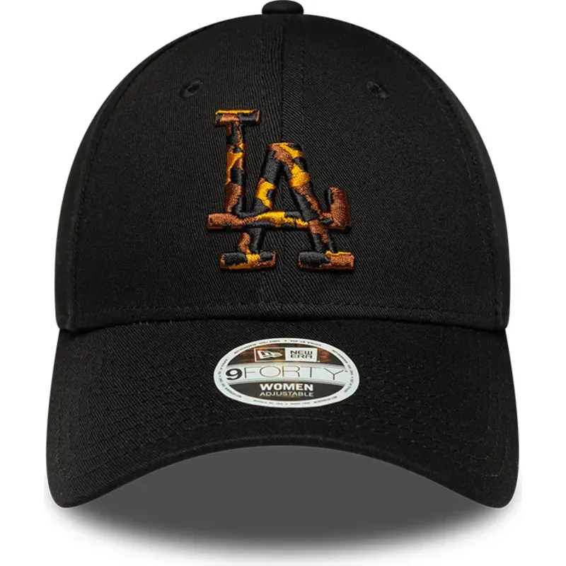 bone-curvo-preto-ajustavel-para-mulheres-9forty-tort-infill-da-los-angeles-dodgers-mlb-da-new-era