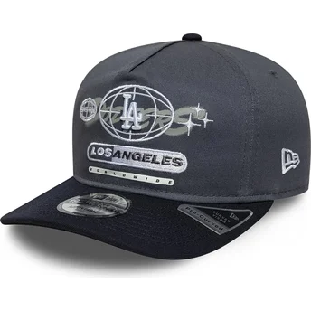 Boné curvo cinza e azul marinho snapback 19TWENTY Graphic da Los Angeles Dodgers MLB da New Era