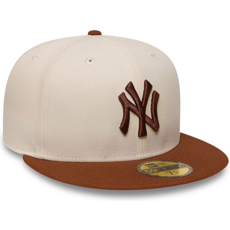bone-plano-castanho-e-bege-justo-com-logo-castanho-59fifty-league-essential-da-new-york-yankees-mlb-da-new-era bone-plano-castanho-e-bege-justo-com-logo-castanho-59fifty-league-essential-da-new-york-yankees-mlb-da-new-era