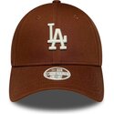 bone-curvo-castanho-ajustavel-para-mulheres-9forty-league-essential-midi-da-los-angeles-dodgers-mlb-da-new-era