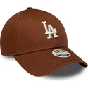 bone-curvo-castanho-ajustavel-para-mulheres-9forty-league-essential-midi-da-los-angeles-dodgers-mlb-da-new-era