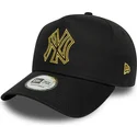 bone-curvo-preto-snapback-com-logo-dourado-e-frame-metallic-outline-da-new-york-yankees-mlb-da-new-era