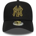 bone-curvo-preto-snapback-com-logo-dourado-e-frame-metallic-outline-da-new-york-yankees-mlb-da-new-era