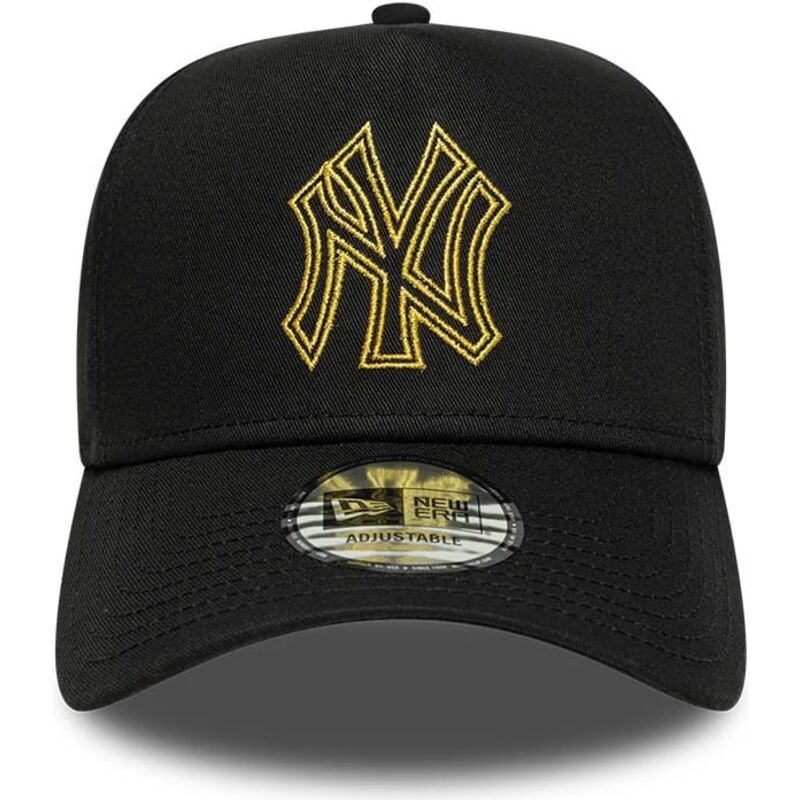 bone-curvo-preto-snapback-com-logo-dourado-e-frame-metallic-outline-da-new-york-yankees-mlb-da-new-era