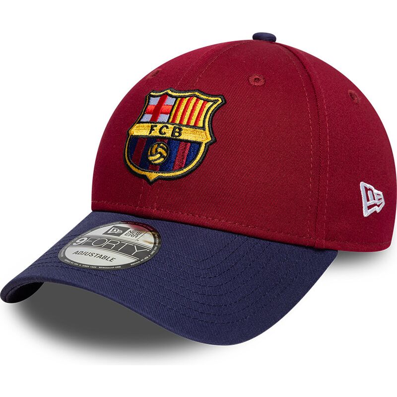bone-curvo-vermelho-e-azul-marinho-ajustavel-9forty-contrast-da-fc-barcelona-laliga-da-new-era