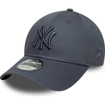Boné curvo cinza escuro ajustável com logo cinza escuro 9FORTY League Essential da New York Yankees MLB da New Era