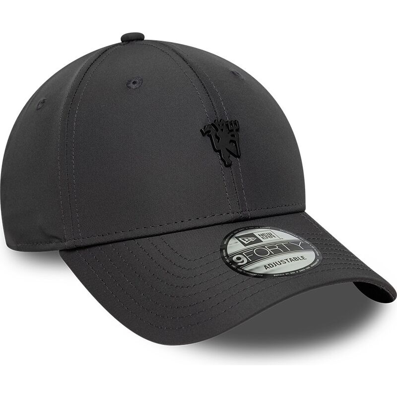 bone-curvo-cinza-escuro-ajustavel-com-logo-preto-9forty-metal-da-manchester-united-football-club-premier-league-da-new-era bone-curvo-cinza-escuro-ajustavel-com-logo-preto-9forty-metal-da-manchester-united-football-club-premier-league-da-new-era