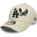 bone-curvo-bege-ajustavel-com-logo-preto-9forty-outdoor-icon-da-los-angeles-dodgers-mlb-da-new-era