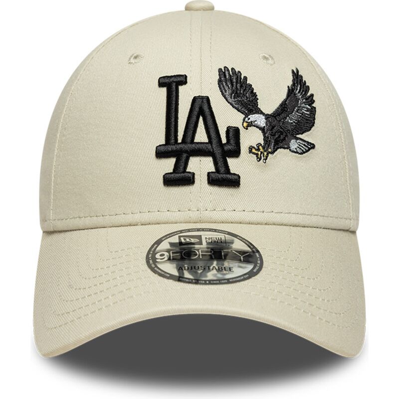 bone-curvo-bege-ajustavel-com-logo-preto-9forty-outdoor-icon-da-los-angeles-dodgers-mlb-da-new-era