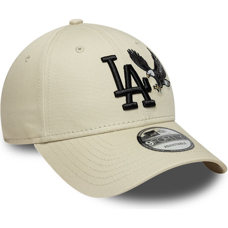 bone-curvo-bege-ajustavel-com-logo-preto-9forty-outdoor-icon-da-los-angeles-dodgers-mlb-da-new-era
