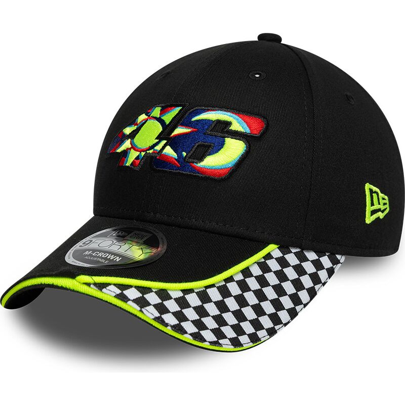 bone-curvo-preto-ajustavel-9forty-m-crown-check-da-valentino-rossi-vr46-motogp-da-new-era bone-curvo-preto-ajustavel-9forty-m-crown-check-da-valentino-rossi-vr46-motogp-da-new-era