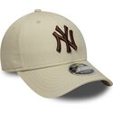 bone-curvo-bege-snapback-com-logo-castanho-9forty-m-crown-da-new-york-yankees-mlb-da-new-era
