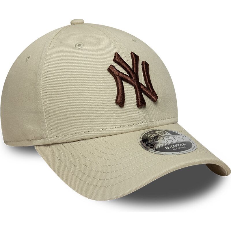 bone-curvo-bege-snapback-com-logo-castanho-9forty-m-crown-da-new-york-yankees-mlb-da-new-era