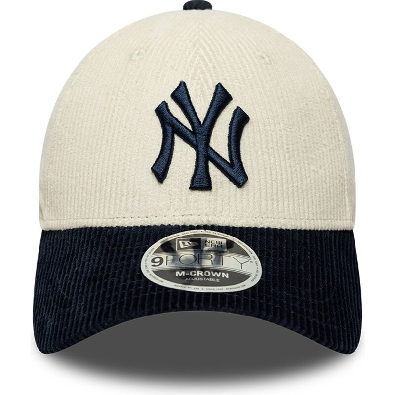 bone-curvo-bege-e-azul-marinho-ajustavel-com-logo-azul-marinho-9forty-m-crown-cord-da-new-york-yankees-mlb-da-new-era bone-curvo-bege-e-azul-marinho-ajustavel-com-logo-azul-marinho-9forty-m-crown-cord-da-new-york-yankees-mlb-da-new-era