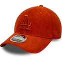bone-curvo-laranja-ajustavel-com-logo-laranja-9forty-m-crown-cord-da-los-angeles-dodgers-mlb-da-new-era