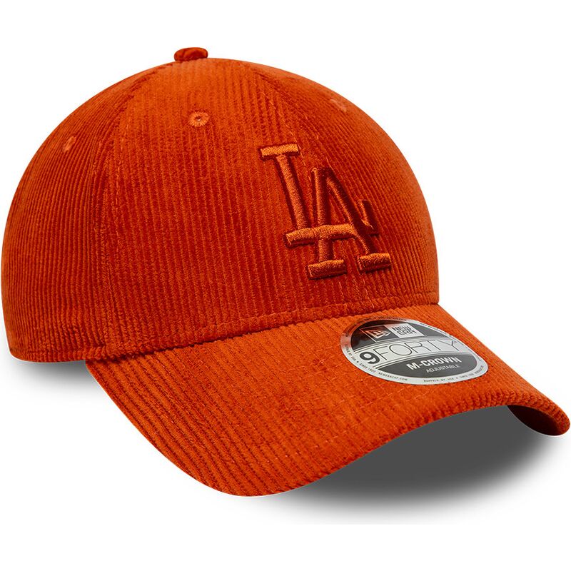 bone-curvo-laranja-ajustavel-com-logo-laranja-9forty-m-crown-cord-da-los-angeles-dodgers-mlb-da-new-era