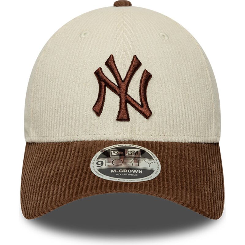 bone-curvo-castanho-e-bege-ajustavel-com-logo-castanho-9forty-m-crown-cord-da-new-york-yankees-mlb-da-new-era