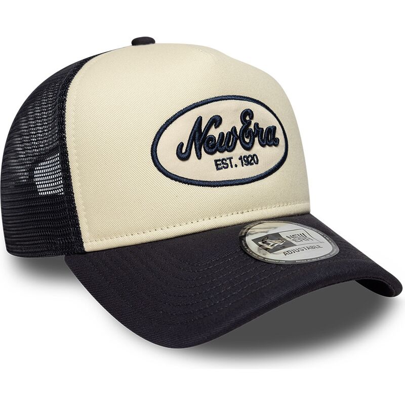 bone-trucker-azul-marinho-e-bege-a-frame-oval-foam-patch-da-new-era bone-trucker-azul-marinho-e-bege-a-frame-oval-foam-patch-da-new-era