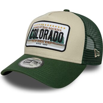 Boné trucker verde e bege A Frame License Plate da Colorado da New Era
