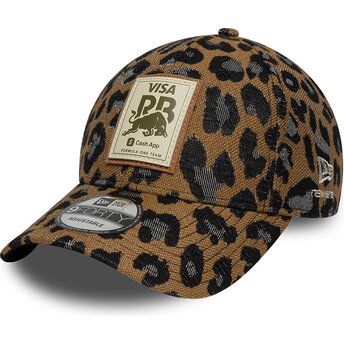 Boné curvo leopardo ajustável para mulheres 9FORTY da Racing Bulls F1 Team Formula 1 da New Era