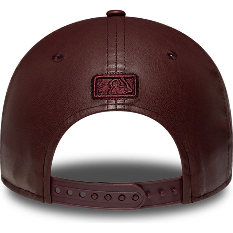 bone-curvo-castanho-snapback-para-mulheres-9forty-m-crown-pu-diamante-da-new-york-yankees-mlb-da-new-era