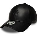bone-curvo-preto-snapback-para-mulheres-com-logo-preto-9forty-m-crown-pu-diamante-da-new-york-yankees-mlb-da-new-era