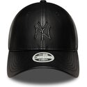 bone-curvo-preto-snapback-para-mulheres-com-logo-preto-9forty-m-crown-pu-diamante-da-new-york-yankees-mlb-da-new-era
