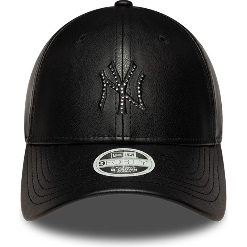 bone-curvo-preto-snapback-para-mulheres-com-logo-preto-9forty-m-crown-pu-diamante-da-new-york-yankees-mlb-da-new-era
