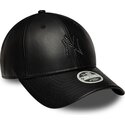 bone-curvo-preto-snapback-para-mulheres-com-logo-preto-9forty-m-crown-pu-diamante-da-new-york-yankees-mlb-da-new-era