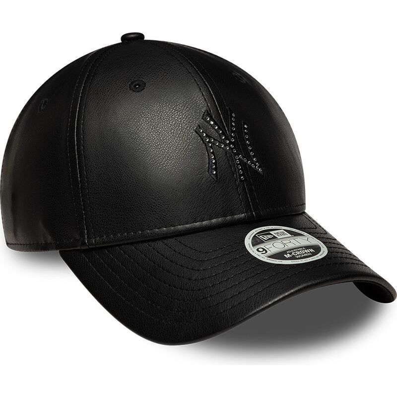 bone-curvo-preto-snapback-para-mulheres-com-logo-preto-9forty-m-crown-pu-diamante-da-new-york-yankees-mlb-da-new-era