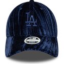 bone-curvo-azul-marinho-ajustavel-para-mulheres-com-logo-azul-marinho-9twenty-velour-da-los-angeles-dodgers-mlb-da-new-era
