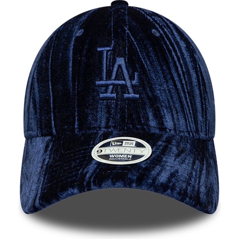 bone-curvo-azul-marinho-ajustavel-para-mulheres-com-logo-azul-marinho-9twenty-velour-da-los-angeles-dodgers-mlb-da-new-era