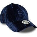 bone-curvo-azul-marinho-ajustavel-para-mulheres-com-logo-azul-marinho-9twenty-velour-da-los-angeles-dodgers-mlb-da-new-era