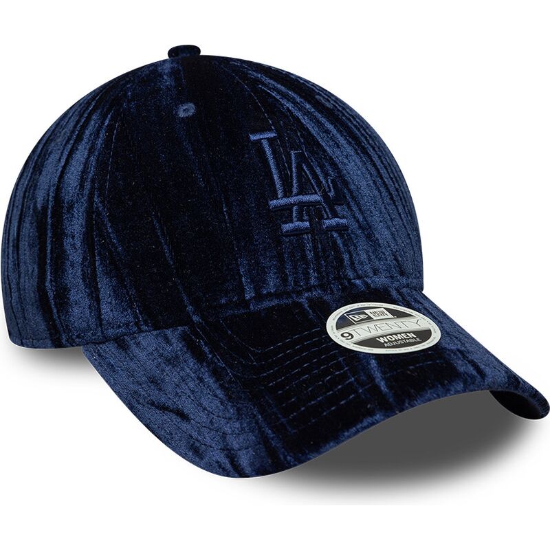 bone-curvo-azul-marinho-ajustavel-para-mulheres-com-logo-azul-marinho-9twenty-velour-da-los-angeles-dodgers-mlb-da-new-era