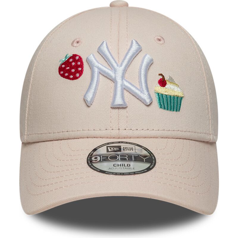 bone-curvo-rosa-ajustavel-para-crianca-9forty-food-icon-cupcake-da-new-york-yankees-mlb-da-new-era