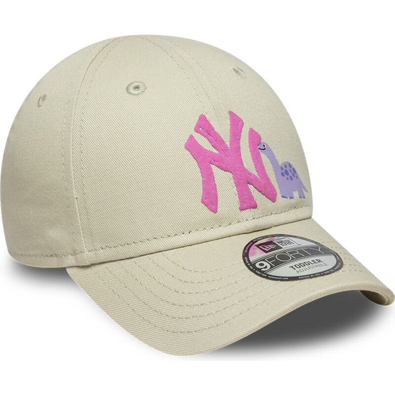 bone-curvo-bege-ajustavel-para-crianca-com-logo-rosa-9forty-dino-icon-da-new-york-yankees-mlb-da-new-era