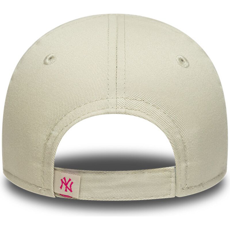 bone-curvo-bege-ajustavel-para-crianca-com-logo-rosa-9forty-dino-icon-da-new-york-yankees-mlb-da-new-era