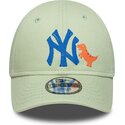 bone-curvo-verde-ajustavel-para-crianca-com-logo-azul-9forty-dino-icon-da-new-york-yankees-mlb-da-new-era