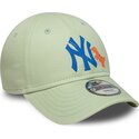 bone-curvo-verde-ajustavel-para-crianca-com-logo-azul-9forty-dino-icon-da-new-york-yankees-mlb-da-new-era