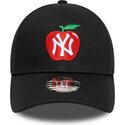 bone-curvo-preto-ajustavel-para-crianca-9forty-fruit-icon-apple-da-new-york-yankees-mlb-da-new-era