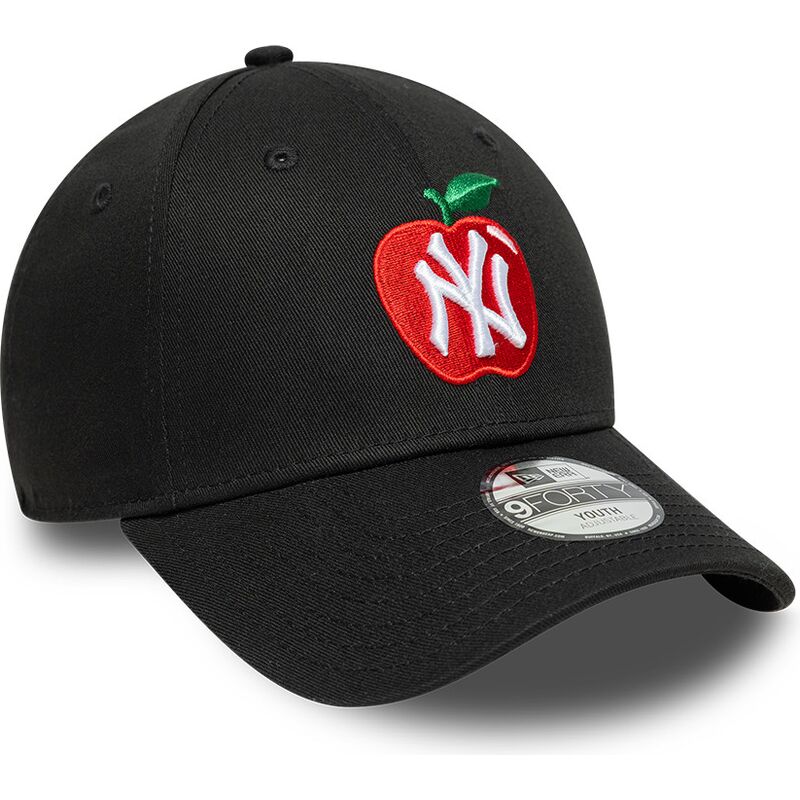 bone-curvo-preto-ajustavel-para-crianca-9forty-fruit-icon-apple-da-new-york-yankees-mlb-da-new-era