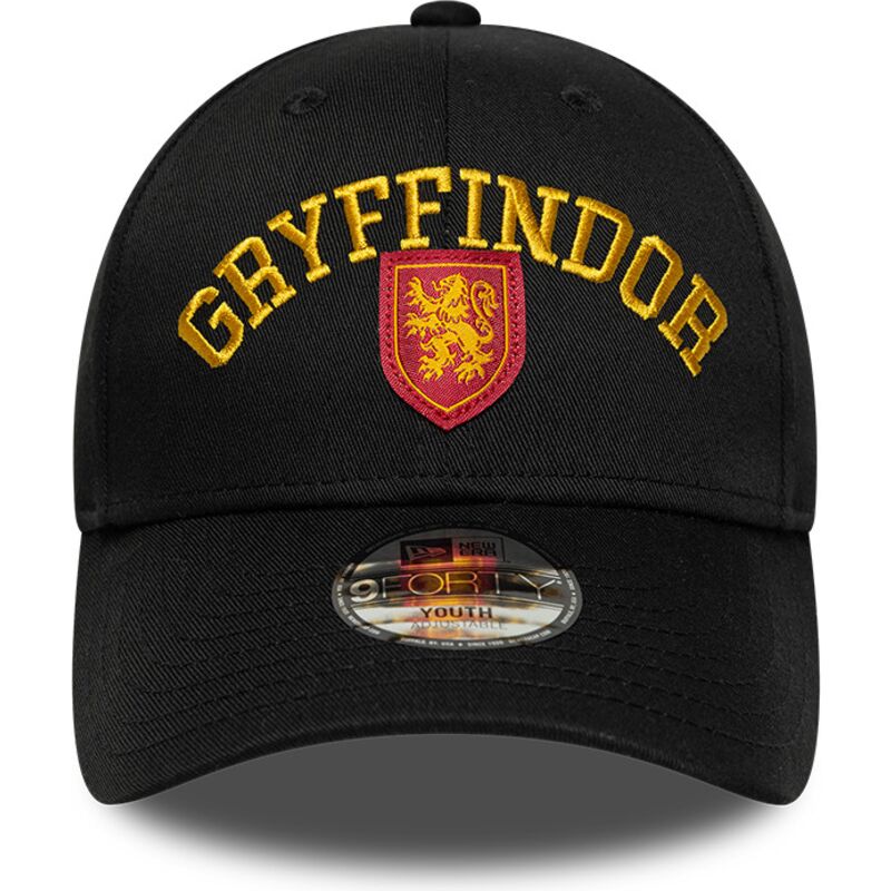 bone-curvo-preto-snapback-para-crianca-9forty-wordmark-da-gryffindor-harry-potter-da-new-era