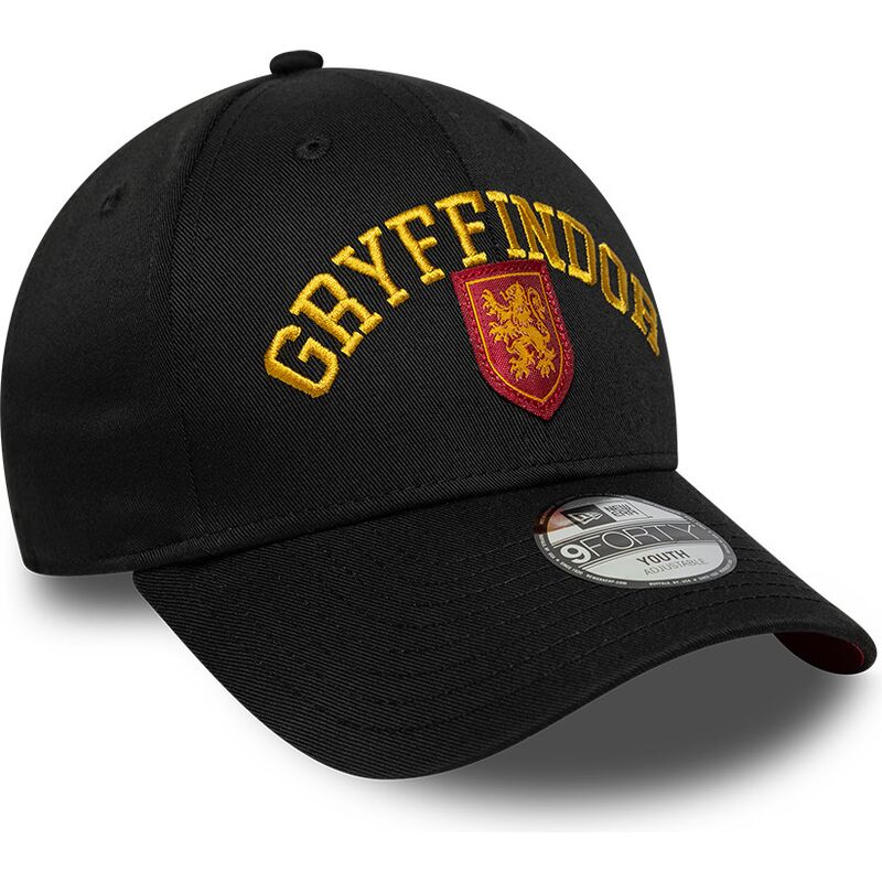 bone-curvo-preto-snapback-para-crianca-9forty-wordmark-da-gryffindor-harry-potter-da-new-era