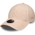 bone-curvo-rosa-snapback-para-crianca-com-logo-rosa-9forty-m-crown-winter-borg-da-new-york-yankees-mlb-da-new-era