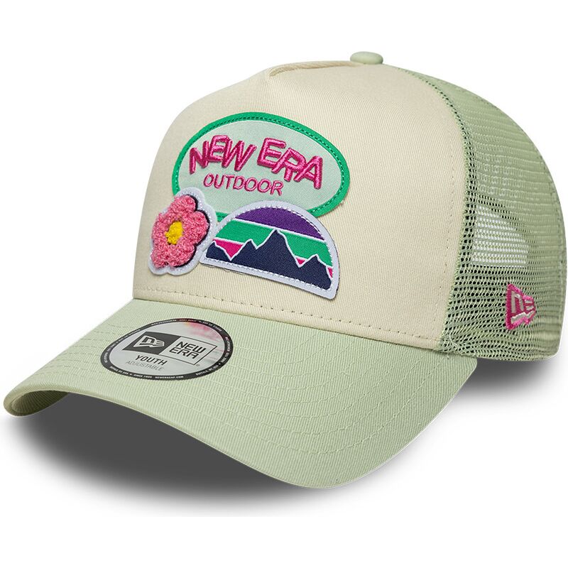 bone-trucker-verde-e-bege-para-crianca-a-frame-outdoor-da-new-era