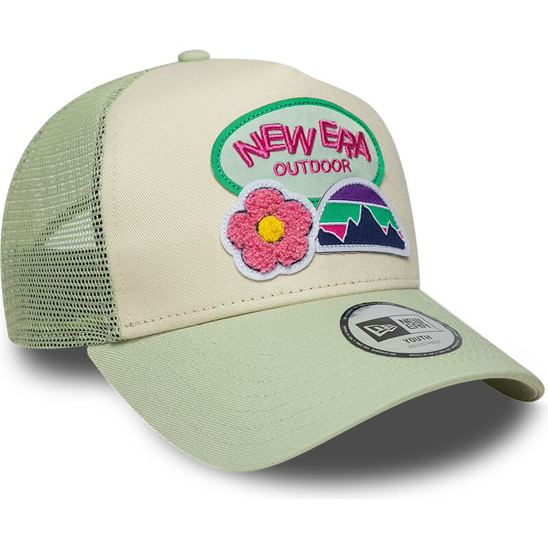 bone-trucker-verde-e-bege-para-crianca-a-frame-outdoor-da-new-era
