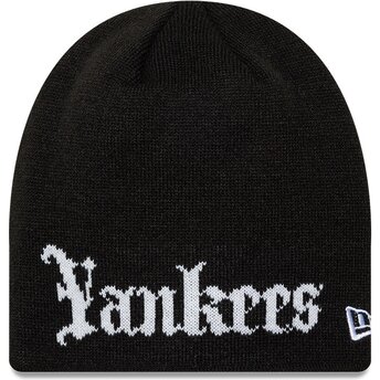 Gorro preto Knit Skully Wordmark da New York Yankees MLB da New Era