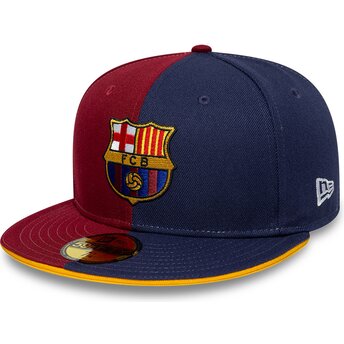 Boné plano azul e vermelho justo 9FIFTY Poly da FC Barcelona LALIGA da New Era
